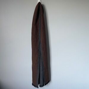 Mio Marino Men's Winter Cozy Scarf Brown Gray Fringe Accents